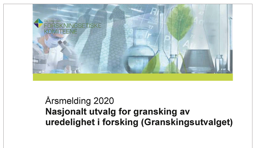 omslag av årsmelding for Granskingsutvalget 2020