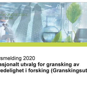 omslag av årsmelding for Granskingsutvalget 2020