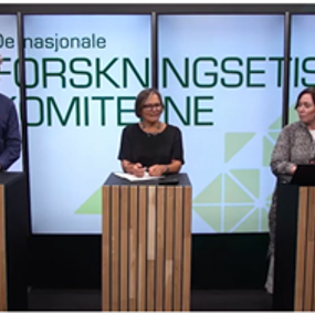 Bjørn Ramberg, leder i forskningsetisk utvalg ved UiO, Agnes Landstad, daglig leder i Forskningsinstituttenes fellesarena og Katrine Ore, seniorrådgiver ved det medisinske fakultetet ved UiO.