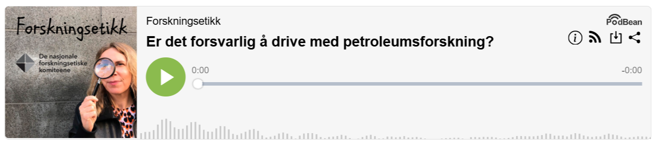 Bilde av podcast-avspiller hos podbeam. Logoen viser en kvinne som ser gjennom et forstørrelsesglass.