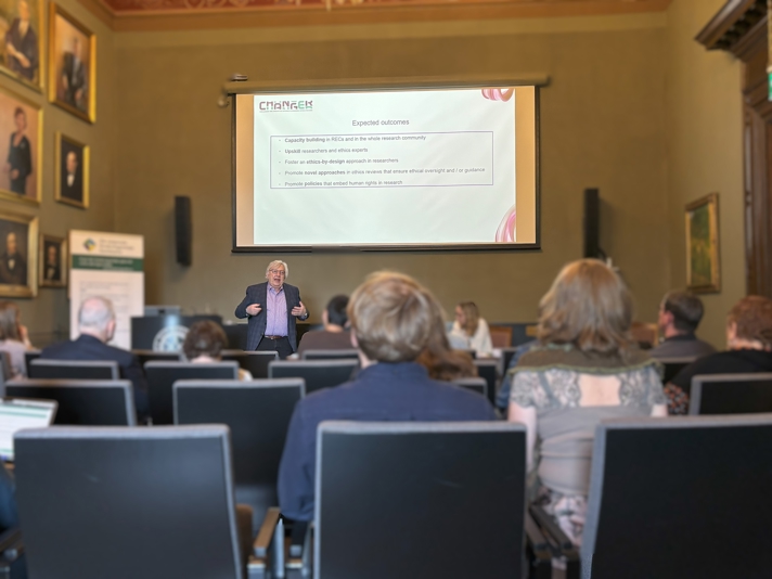 Matthias Kaiser giving a presentation of the CHANGER project