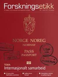 Omslagsbilde, Forskningsetikk nr. 1 2017. Tema: Internasjonalt samarbeid