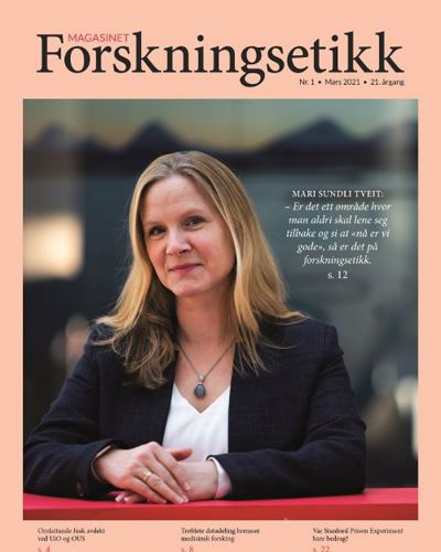 The cover of the magazine showing  Mari Sundli Tveit, the new chief executive of The Research Council of Norway.