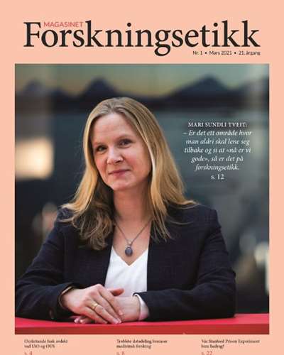 The cover of the magazine showing  Mari Sundli Tveit, the new chief executive of The Research Council of Norway.