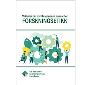 omslag av rettleiaren. Illustrasjonen illustrasjonen viser menneske som held ulike tannhjul på plass i ein felles konstruksjon