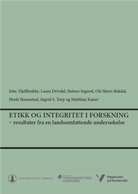 Omslaget til rapporten Etikk og integritet i forskning - resultater fra en landsomfattene undersøkelse