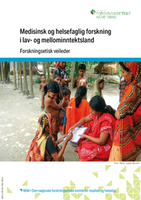 Omslag av veilederen med bilde av forskere som jobber i Bangladesh.