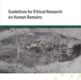 Cover with a picture of human remains in a boat grave dating from 770–840 CE.